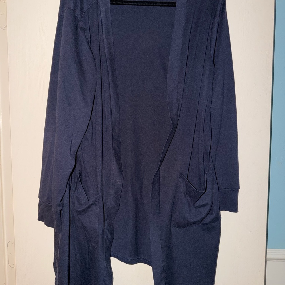 Navy Blue Open Front Cardigan
